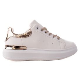 BUONAROTTI Sneakers Con Inserti Dorati bianco d'oro