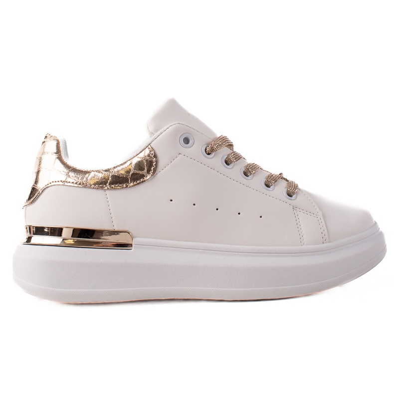 BUONAROTTI Sneakers Con Inserti Dorati bianca d'oro