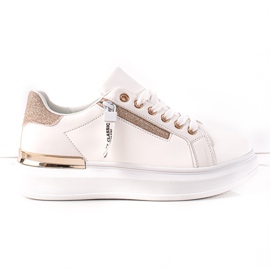 BUONAROTTI Sneakers Bianche Con Cerniera Decorativa bianco