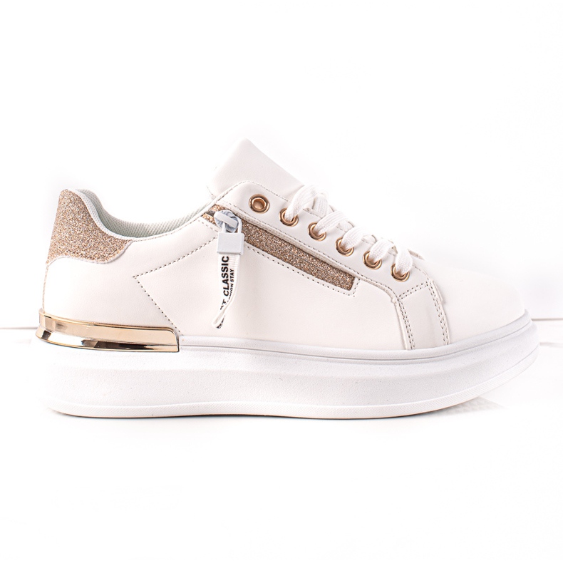 BUONAROTTI Sneakers Bianche Con Cerniera Decorativa bianca
