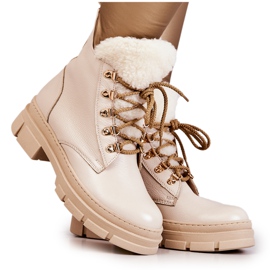 PF1 Stivali caldi in pelle Stivali Molissa beige
