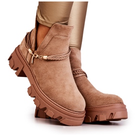 PS1 Stivali Da Lavoro In Pelle Scamosciata Con Righe Beige Moriah marrone