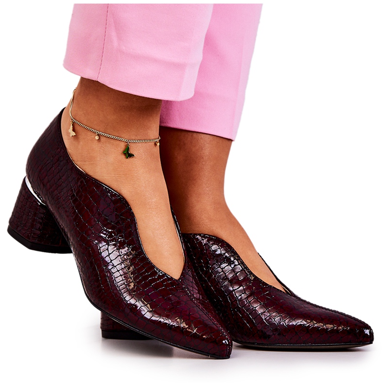 PA2 Décolleté in pelle di serpente Alissa bordeaux rosso multicolore