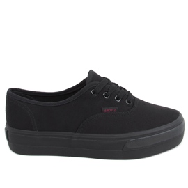 Sneakers con suola alta Donau All Black nero
