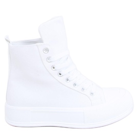 Kenya Sneakers alla caviglia in tela bianca bianco