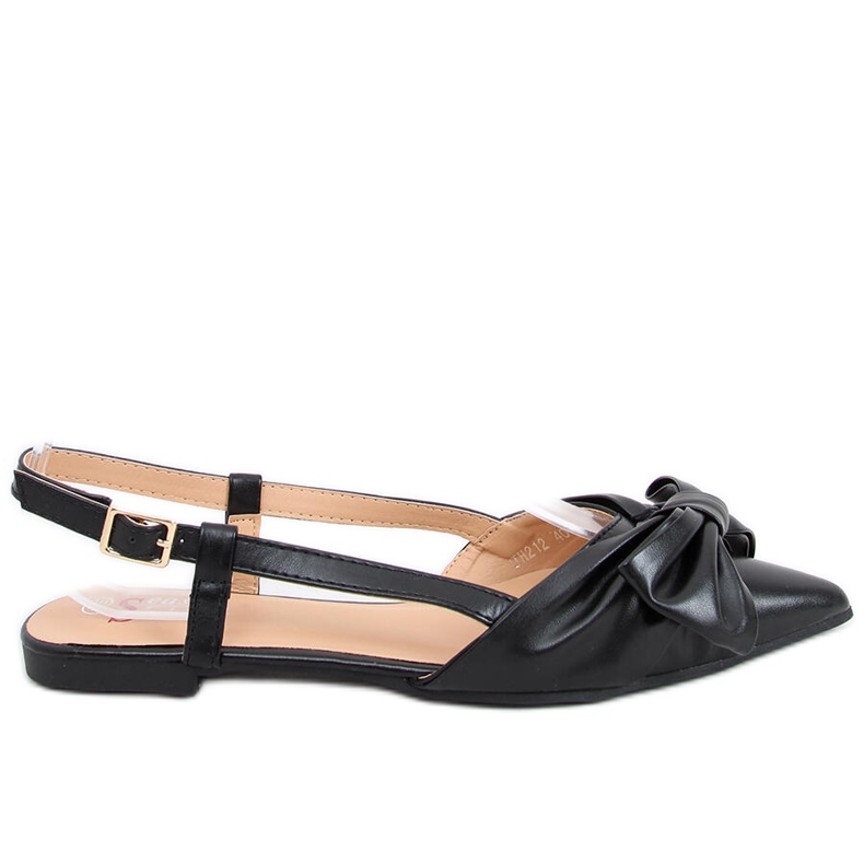 Ballerine Candy Black con tacco aperto nero