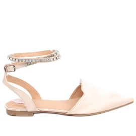 Eleganti ballerine con pietre Dust Champagne beige
