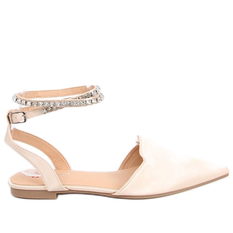 Eleganti ballerine con pietre Dust Champagne beige