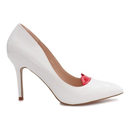 Tacco laccato bianco con viso Sonia bianca