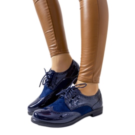 Scarpe oxford laccate blu navy dall'Olanda