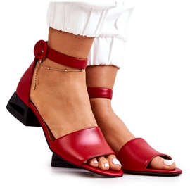 Sandali In Pelle Con Tacco Alto Laura Messi 2143 Rosso