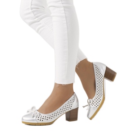 Décolleté Pereira argento traforato