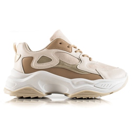 Marquiz Scarpe da ginnastica alla moda beige marrone