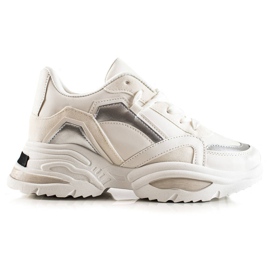 TRENDI Scarpe da ginnastica alla moda beige bianco