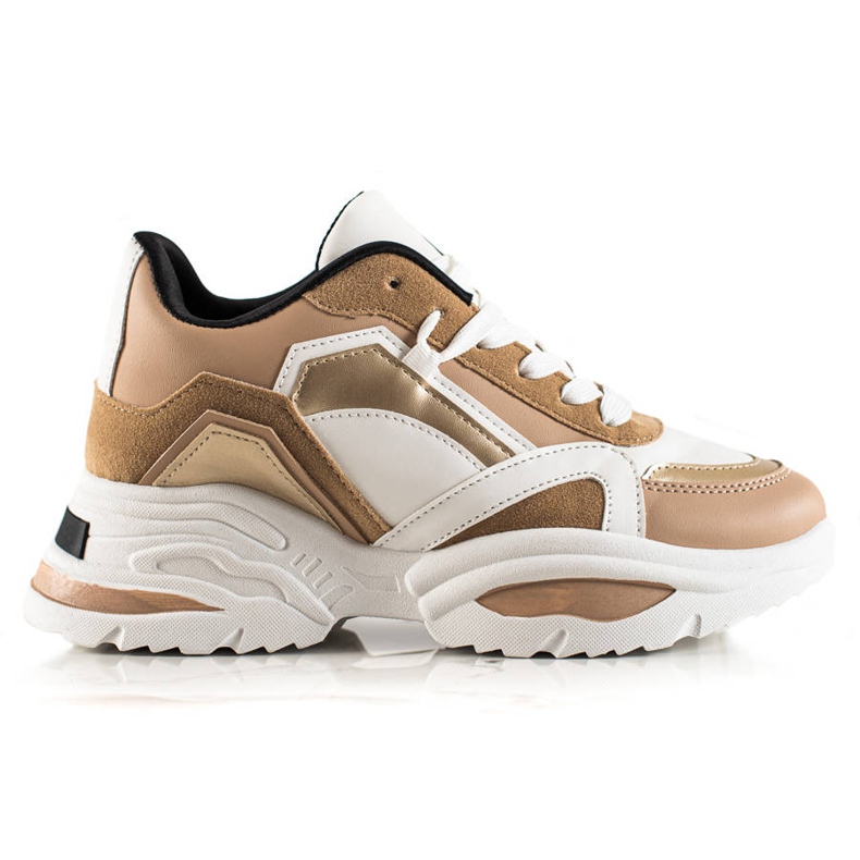 TRENDI Scarpe da ginnastica alla moda bianca marrone