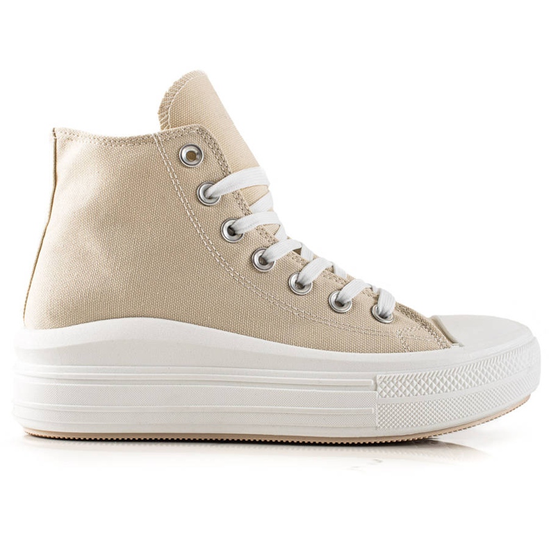 TRENDI Sneakers alla moda sulla piattaforma beige