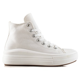 TRENDI Sneakers alla moda sulla piattaforma bianco