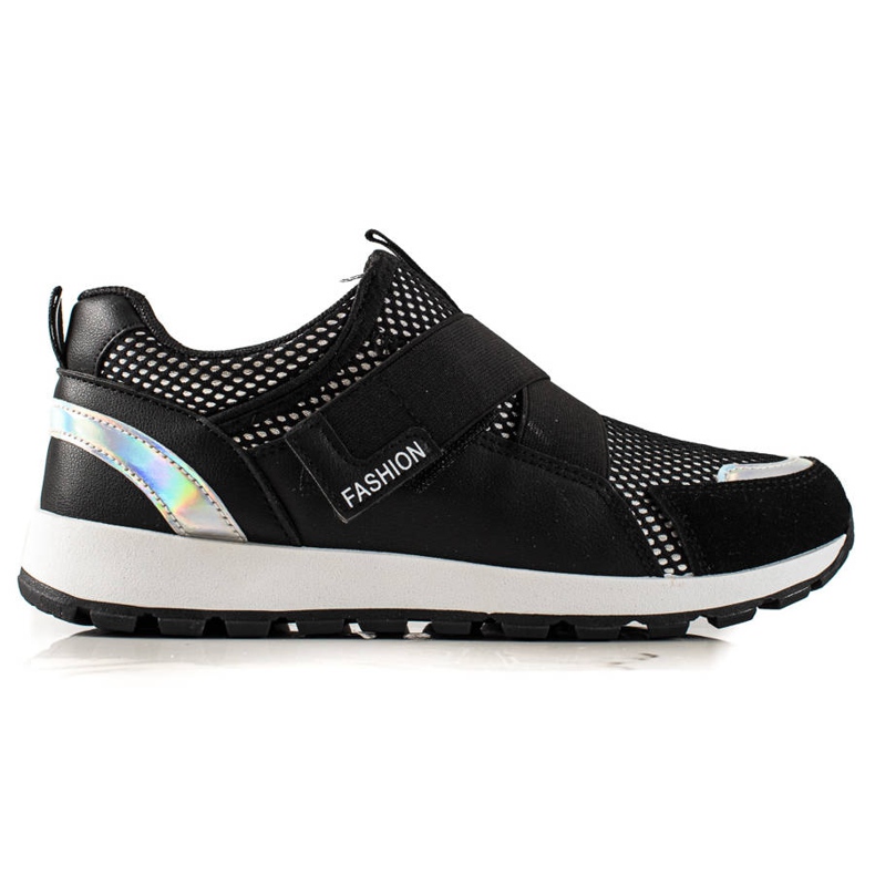 TRENDI Sneakers alla moda in velcro nero