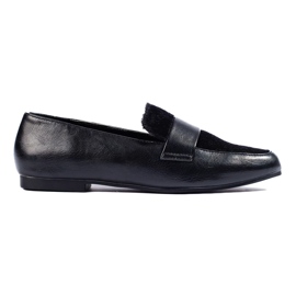 Scarpe nere con pelliccia nero
