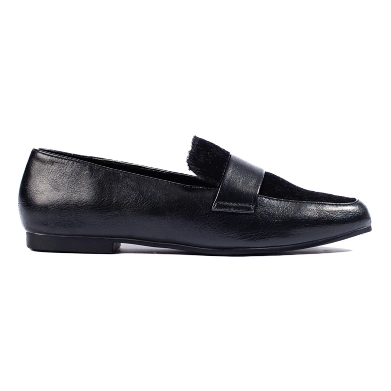 Scarpe nere con pelliccia nero