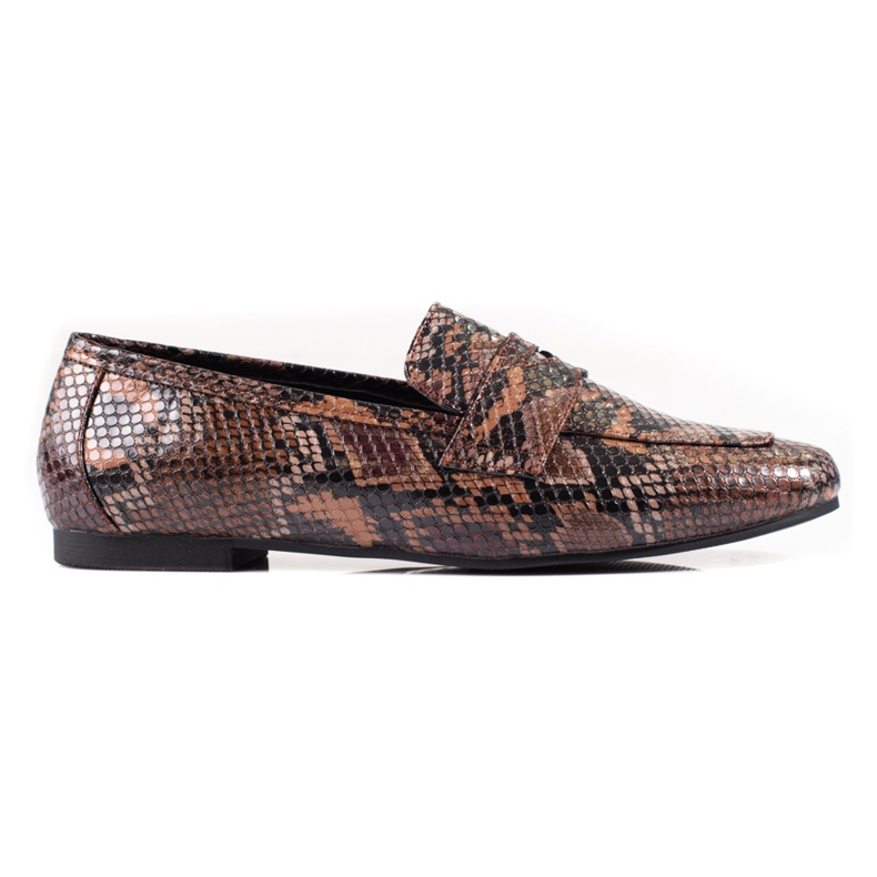 Mocassini La.Fi con stampa serpente beige marrone