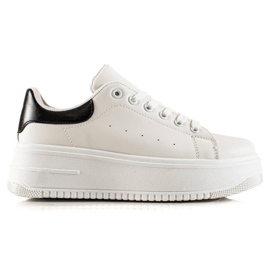Fashion Sneakers alla moda sulla piattaforma bianca nero