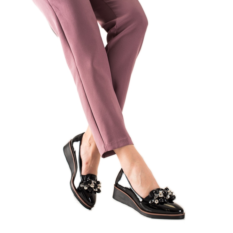 W. Potocki Scarpe eleganti con zeppa nero