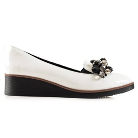W. Potocki Eleganti scarpe con zeppa bianca