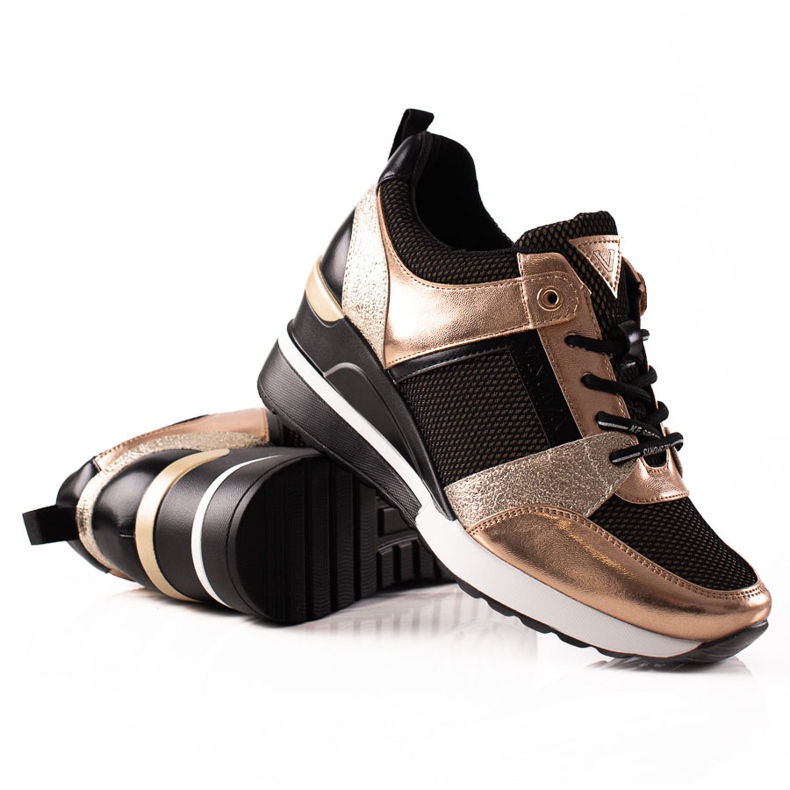 VINCEZA sneakers nere e oro nero d'oro