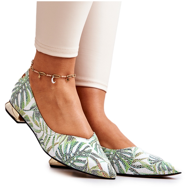 Ballerine Donna Laura Messi Pelle Verde 2193 multicolore