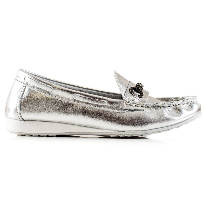 Goodin Mocassini in pelle argento d'argento