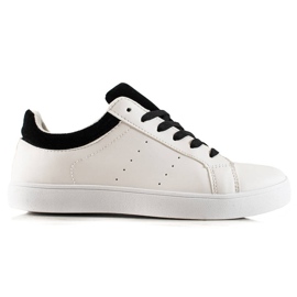 TRENDI Scarpe Sportive Bianche Con Ecopelle bianco nero