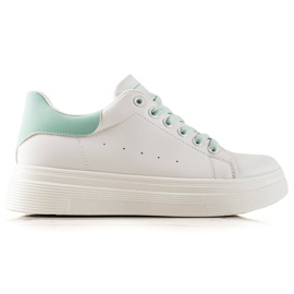 Ideal Shoes Sneakers bianche classiche bianco verde