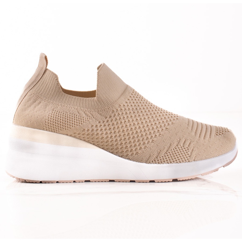 Goodin Sneakers slip-on con zeppa beige