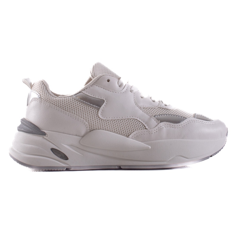 TRENDI Sneakers Con Rete bianca d'argento