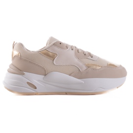 TRENDI Sneakers Con Rete beige d'oro