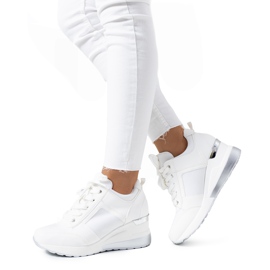 Sneakers bianche sulla zeppa Lockett bianco argento