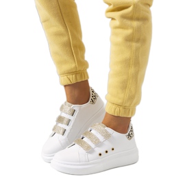 Sneakers da donna Herrick bianche e oro bianca d'oro