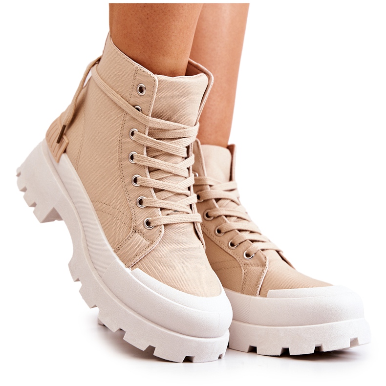 PS1 Scarponi da trekking allacciati beige scuro Faithfull