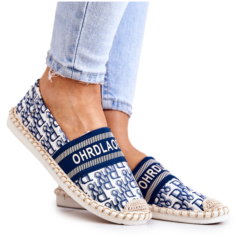 Espadrillas classiche blu per il tempo caldo bianca