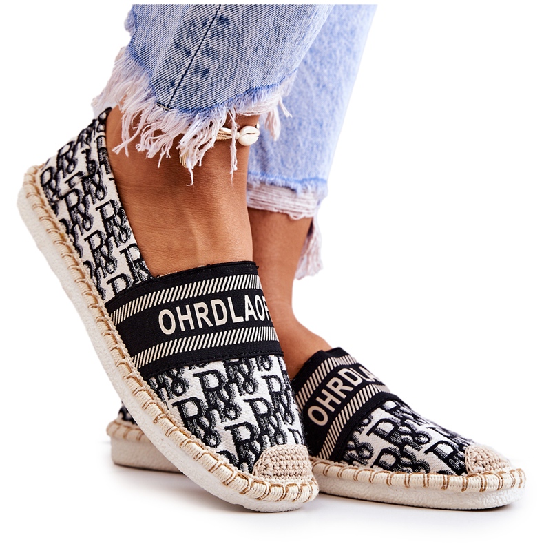 PS1 Espadrillas classiche nere per il tempo caldo beige nero