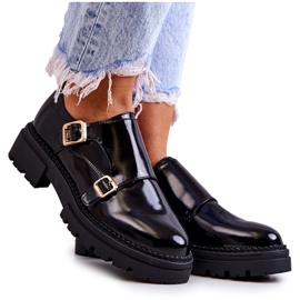 PL5 Scarpe In Pelle Con Fibbia La.Fi Nero Leonie