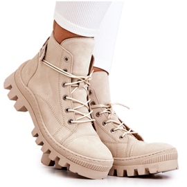 PK1 Beige Marsha Stivali Legati Trappers
