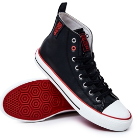 Sneakers Alte da Uomo in Pelle Big Star JJ174070 Nere nero