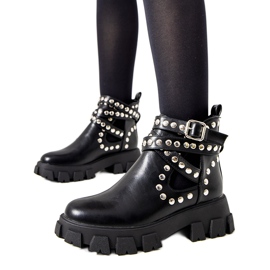 Stivali neri con borchie Kinney nero