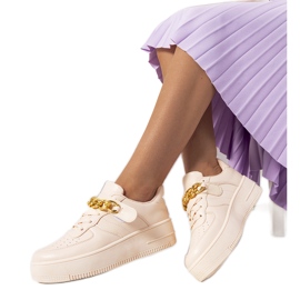 Sneakers rosa con catena Memphis beige
