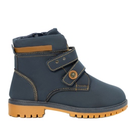 Stivali blu navy da bambino Marcil giallo