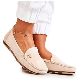 PS1 Mocassini Donna Scamosciati Beige Madelyn