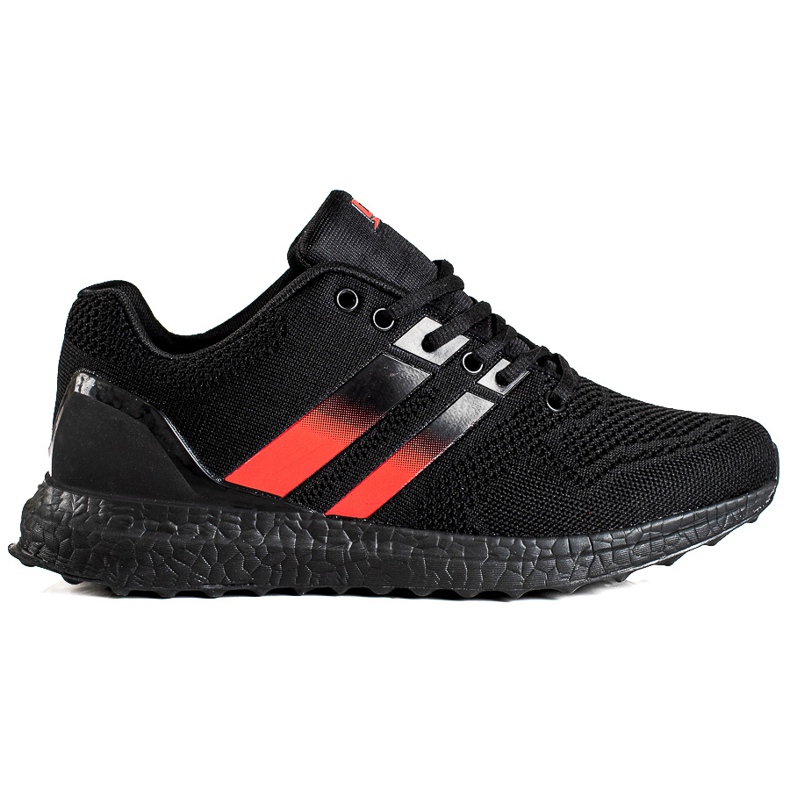 DK Scarpe sportive da uomo con cinturini nero rosso