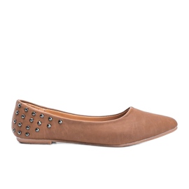 Ballerine nere opache con borchie Doyer St. beige multicolore